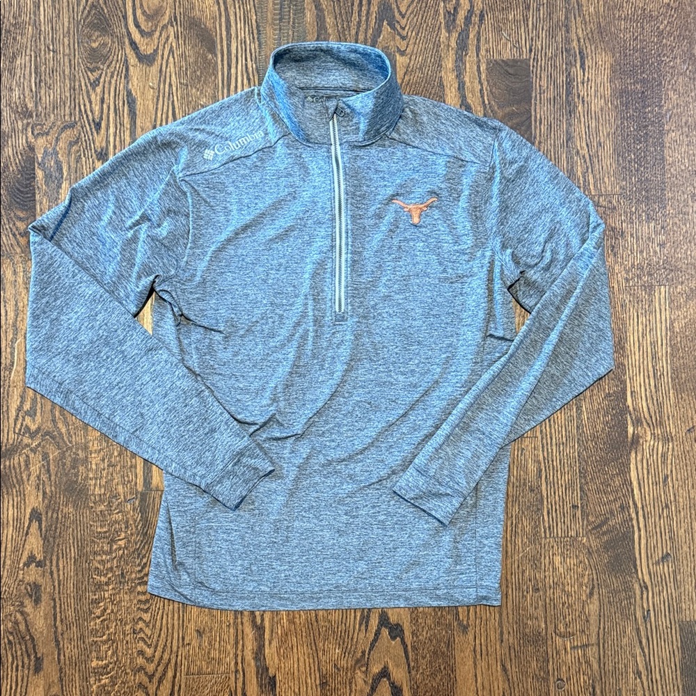 Columbia Heathered Gray Texas Longhorn Quarter-Zip Pullover